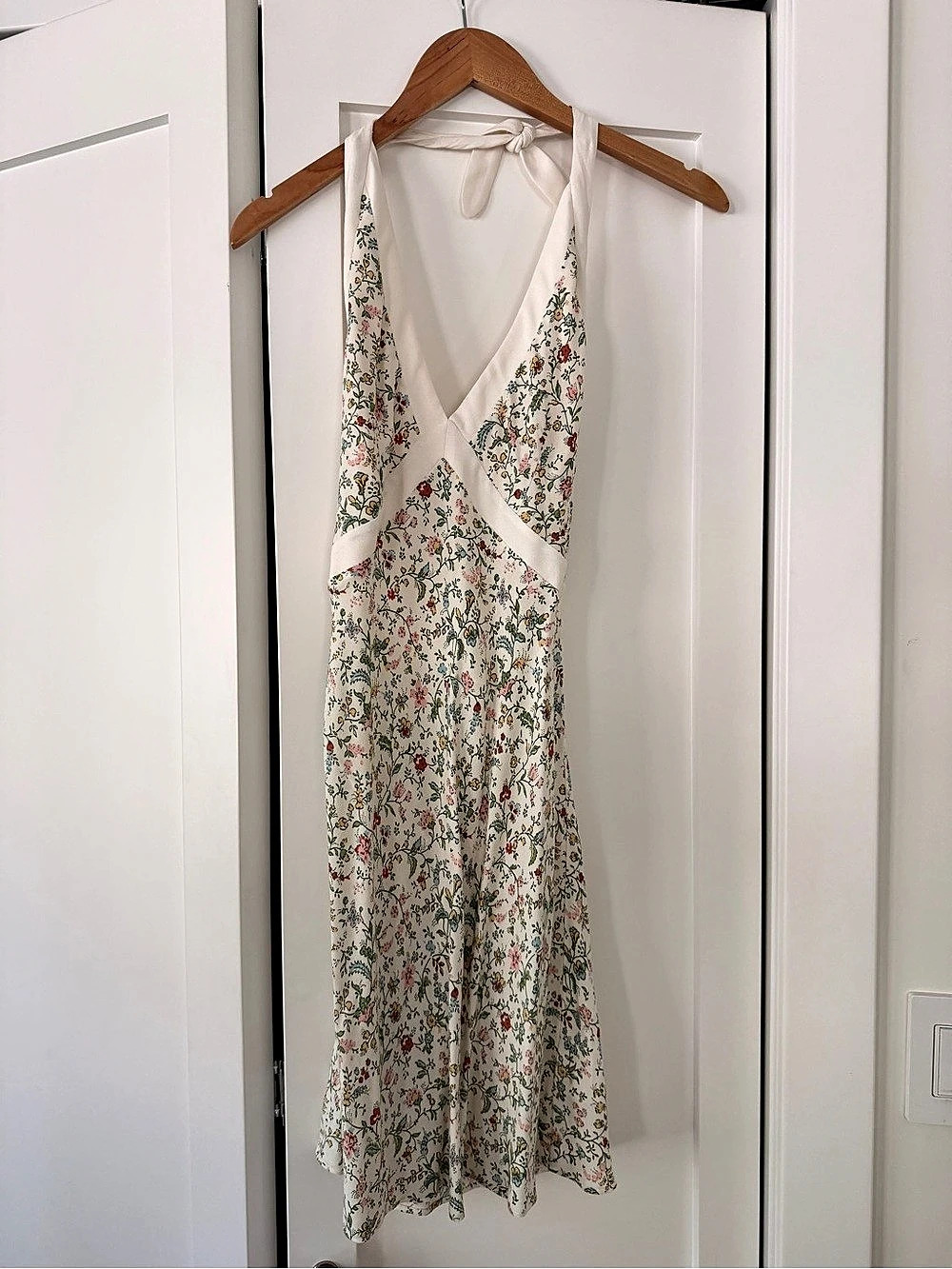 Reformation Wrenely Dress Floral Mini White & Green Size Small